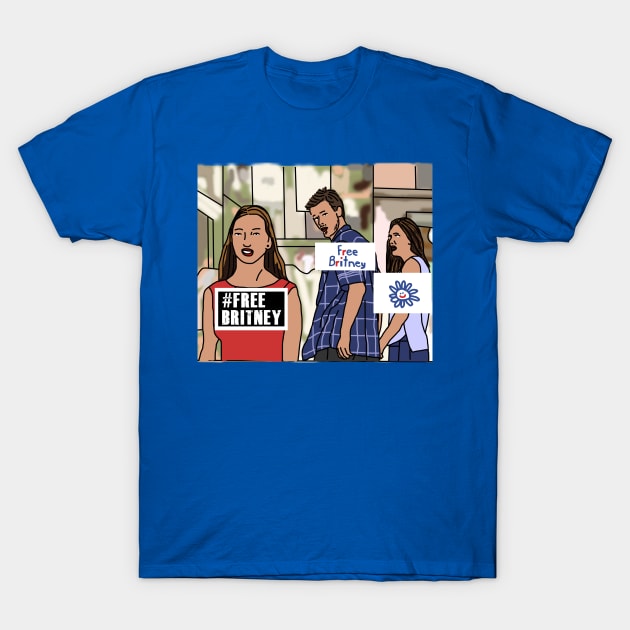 Distracted Boyfriend Meme Free Britney Mashup T-Shirt by ellenhenryart